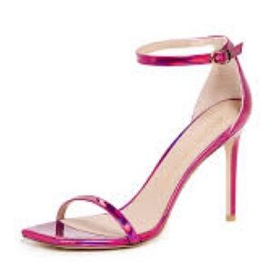 Stuart Weitzman nudistcurve metallic hot pink heels, orchid, size 9, new